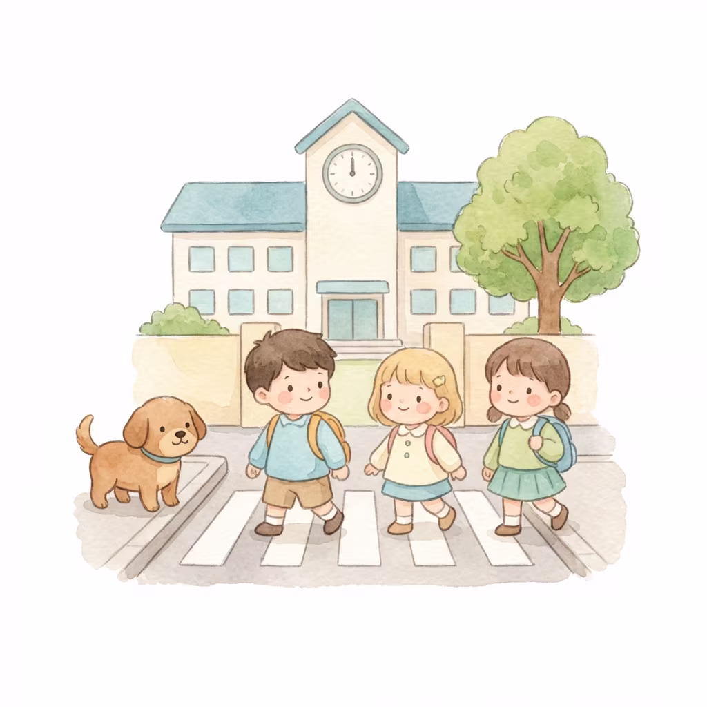 הולכי רגל, ילדים ובעלי חיים בדרך